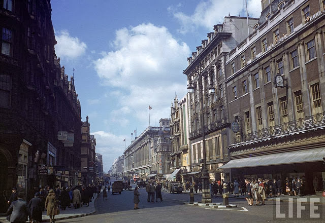 Oxford Street in London shortly before the launching of the D-Day invasion of France during WWII.