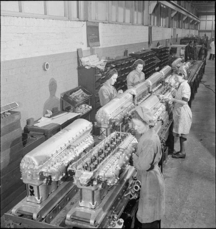 A Merlin is made: the production of Merlin engines at a Rolls Royce factory, 1942.