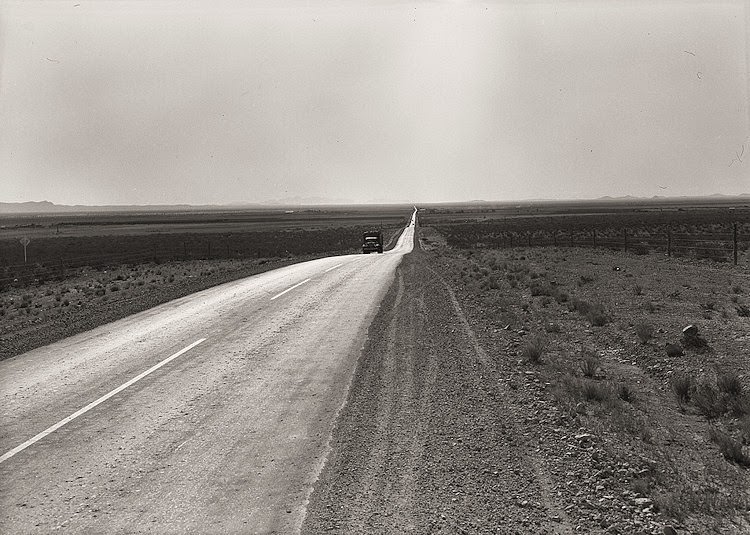 The highway going West. U.S. 80 near Lordsburg, New Mexico