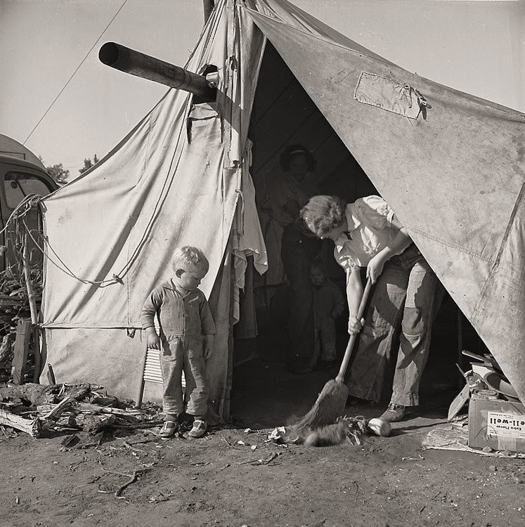 In a carrot pullers' camp near Holtville, California