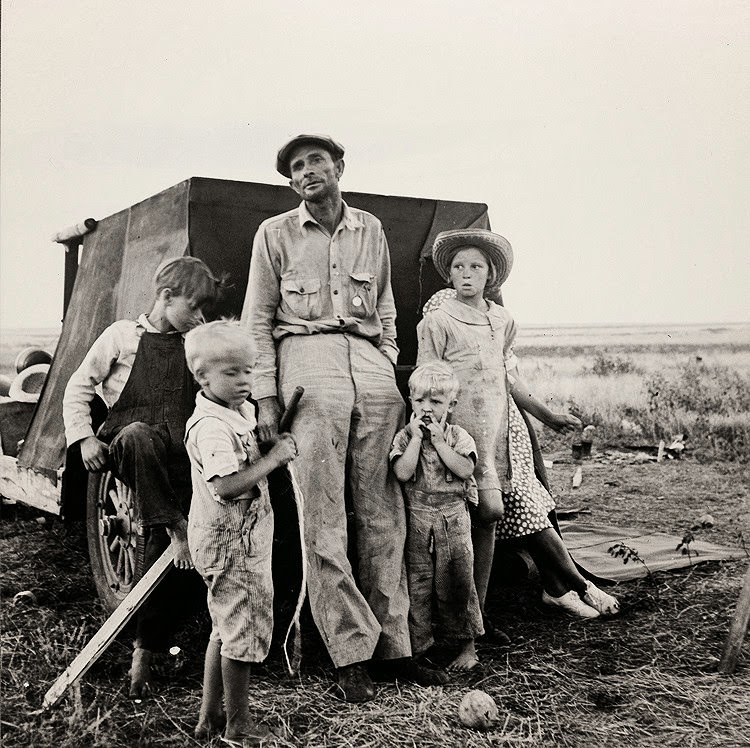 Old time professional migratory laborer camping on the outskirts of Perryton