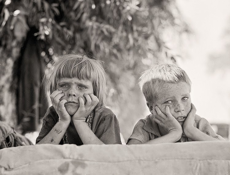 Children of Oklahoma drought refugee in migratory camp in California