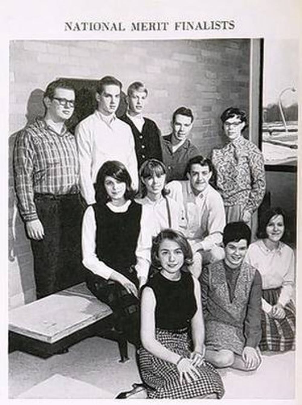 Hillary Rodham, one of 11 elite students, reached the final round of the Merit National Scholarship Program, 1964