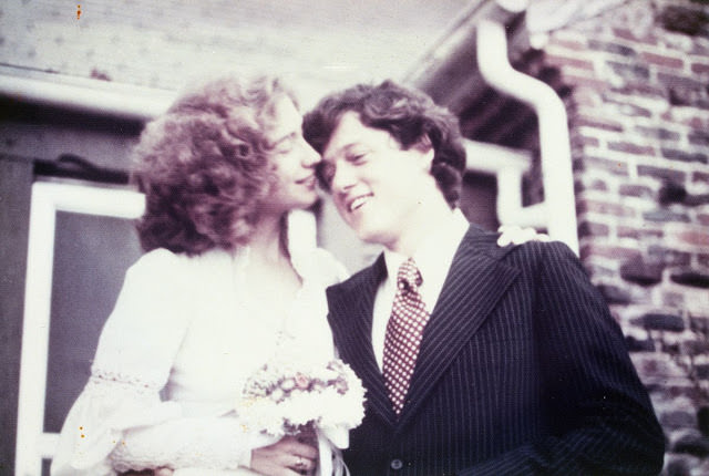 Hillary and Bill on their wedding day, October 11, 1975