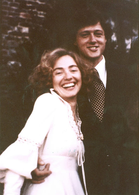 Hillary and Bill on their wedding day, October 11, 1975