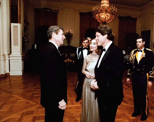 Hillary and Bill meeting President Reagan, March 1983
