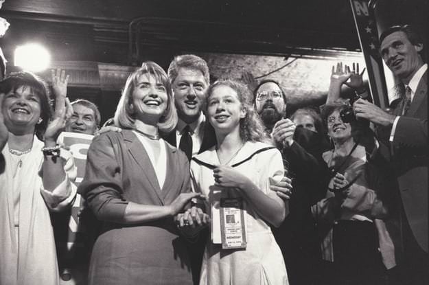 Hillary, Bill and Chelsea at the Democratic Convention in New York, 1992