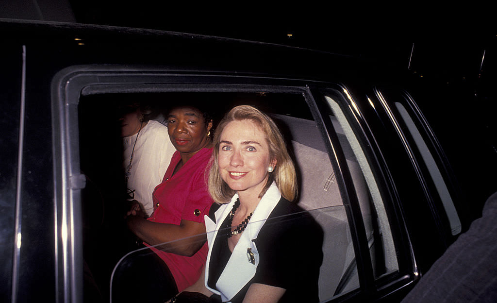 Hillary on her way to a party in Texas, 1992