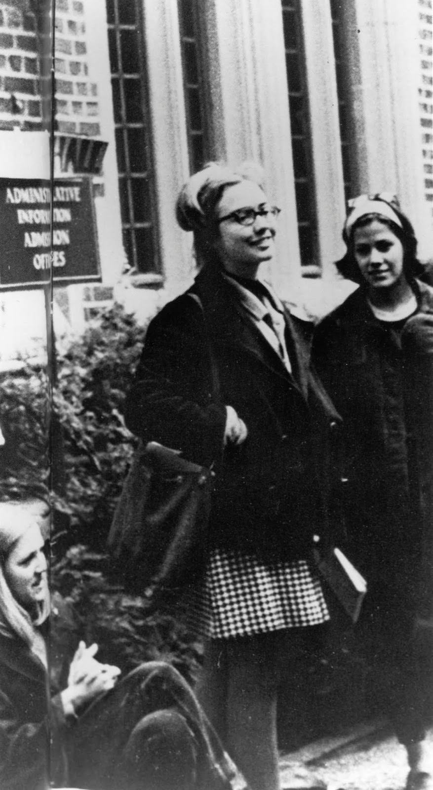 Hillary at student rally at Wellesley college, 1968