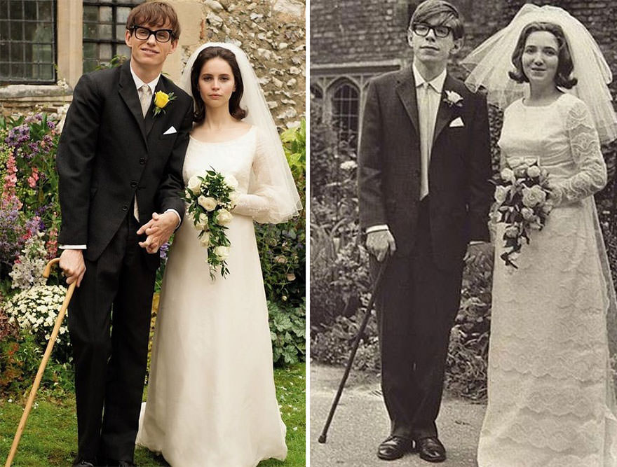 Eddie Redmayne and Felicity Jones as Jane and Stephen Hawking in The Theory Of Everything (2014)