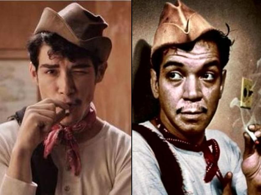 Óscar Janeada as Cantinflas in Cantinflas.