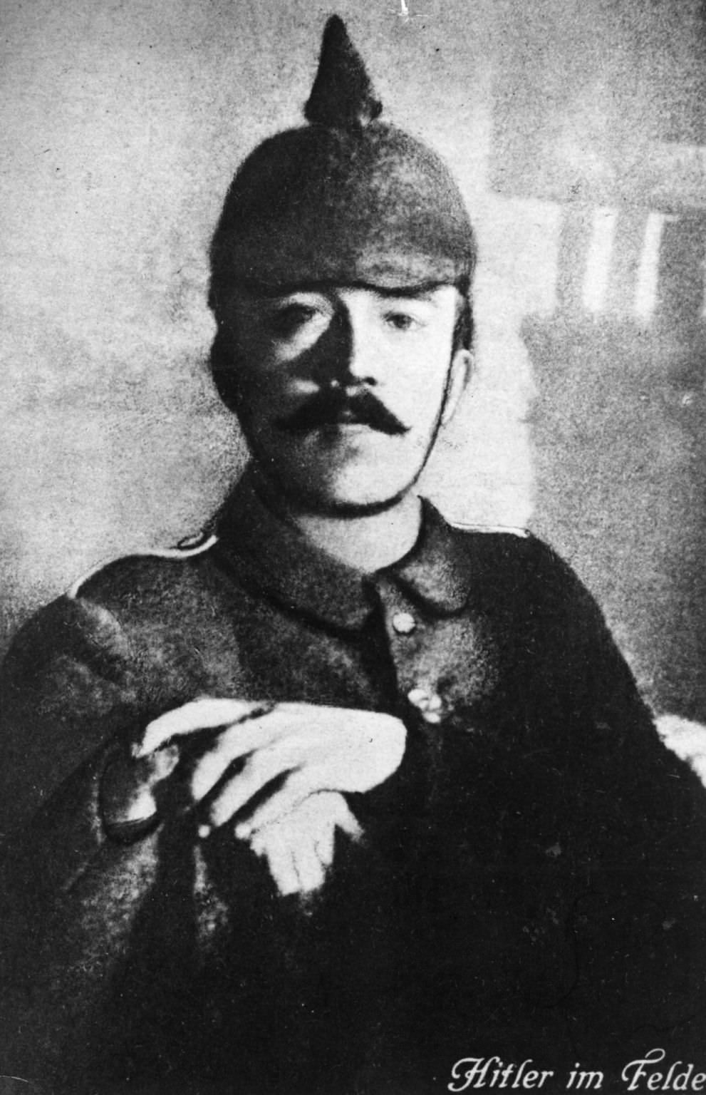 Adolf Hitler dressed in his field uniform during World War I