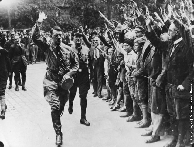 Adolf Hitler, leader of the German National Socialist Party, during a visit to Munich, 1929