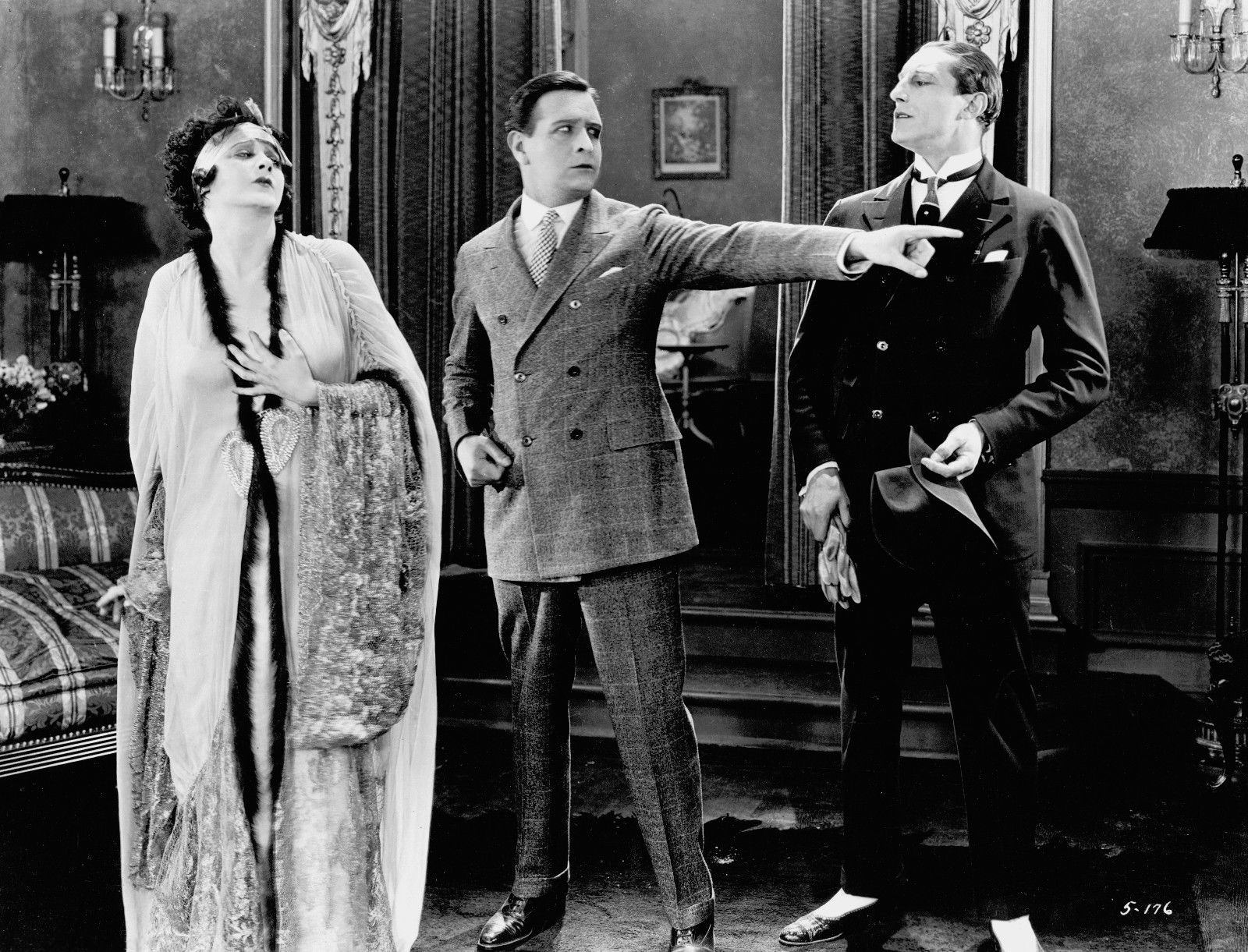 Barbara, Conway Tearle, and Charles De Roche in "The White Moth", 1924