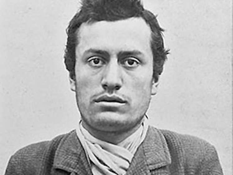 A mugshot of Benito Mussolini, 1903