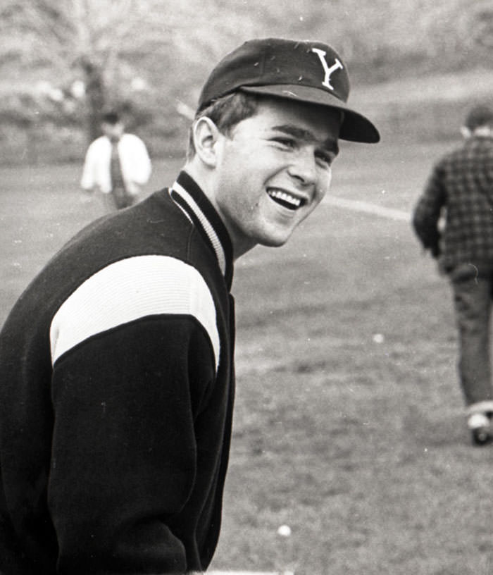George W. Bush in baseball grab, 1964