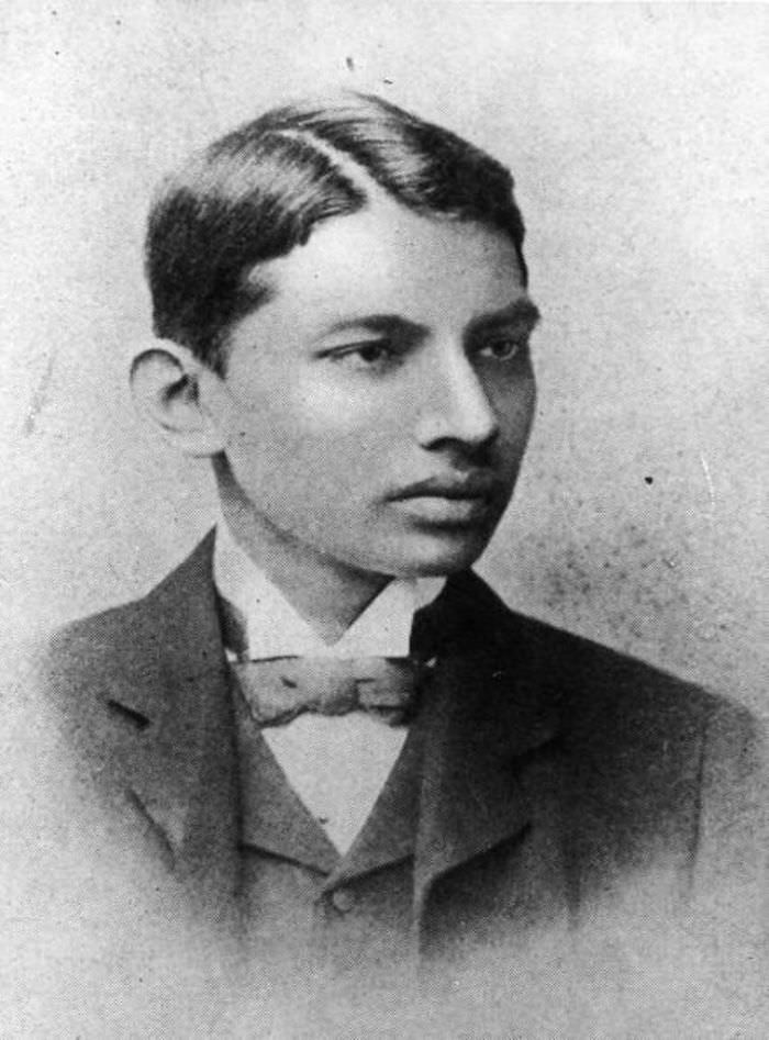 Mahatma Gandhi in 1887 as a law student