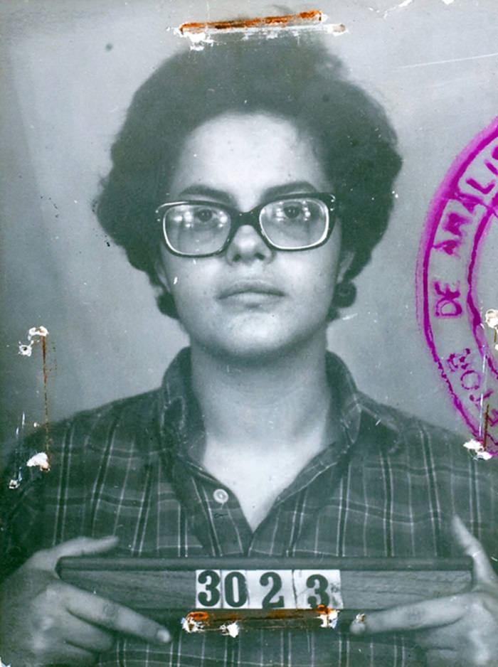 Mugshot of Brazilian president Dilma Rousseff in 1970