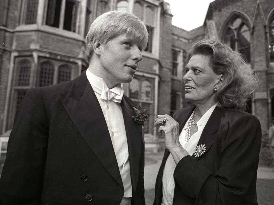 British Foreign Minister Boris Johnson, speaks with Melina Mercouri, 1986