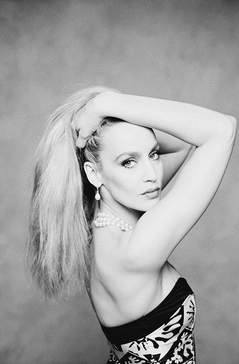 Jerry Hall in London, 1990