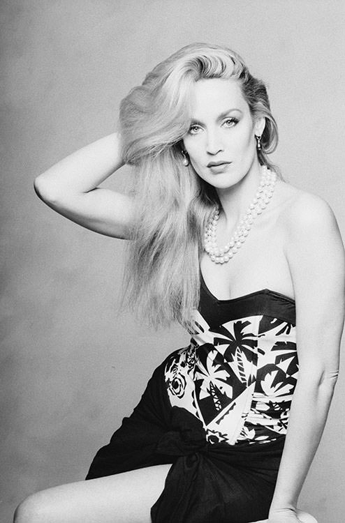 Jerry Hall in London, 1990