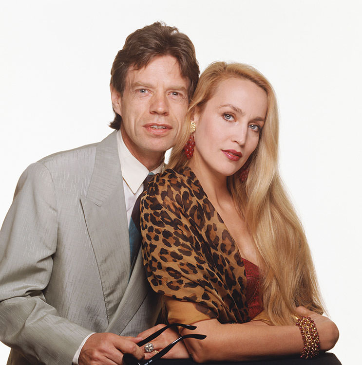 Jerry Hall with British musician Mick Jagger, 1980s