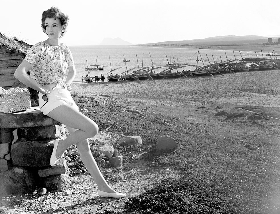 Wenda Parkinson photographed in Andalucia, Spain for Vogue magazine, 1954