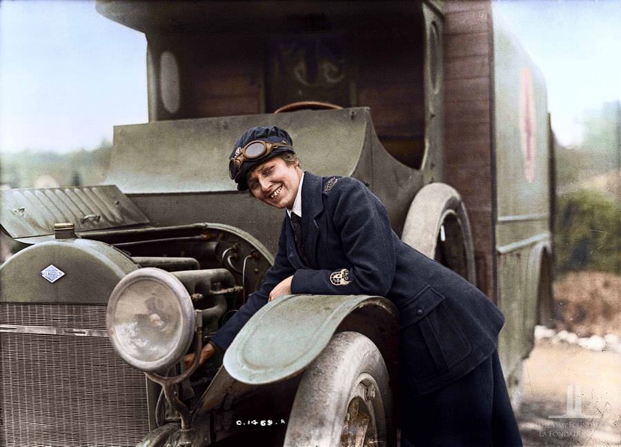 A Canadian V.A.D Ambulance Driver At the Front, May 1917