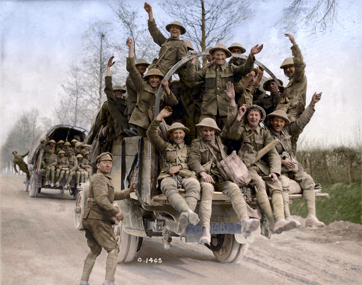 Canadian soldiers returning from Vimy Ridge