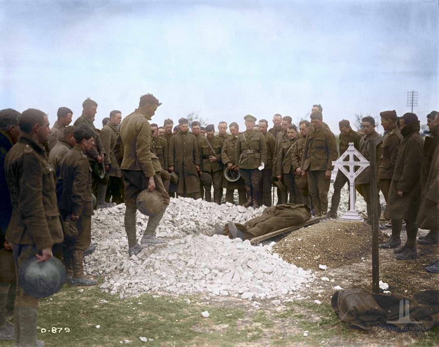 A Burial Service At the Front Funeral of major el knight Eaton Motor Machine gun battery ,October 1916