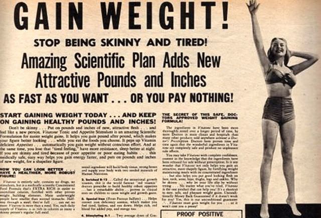 50+ Hilarious Vintage Ads Promoting Weight Gain For Women For Ridiculous Reasons