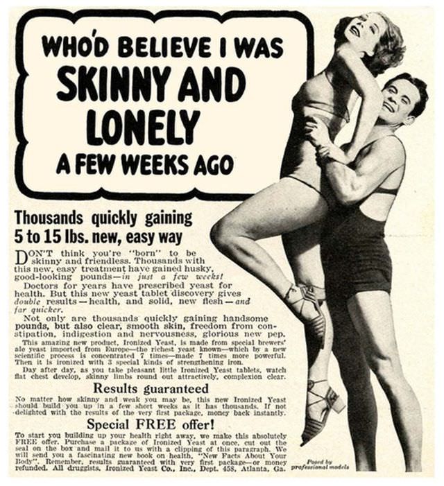 50+ Hilarious Vintage Ads Promoting Weight Gain For Women For Ridiculous Reasons