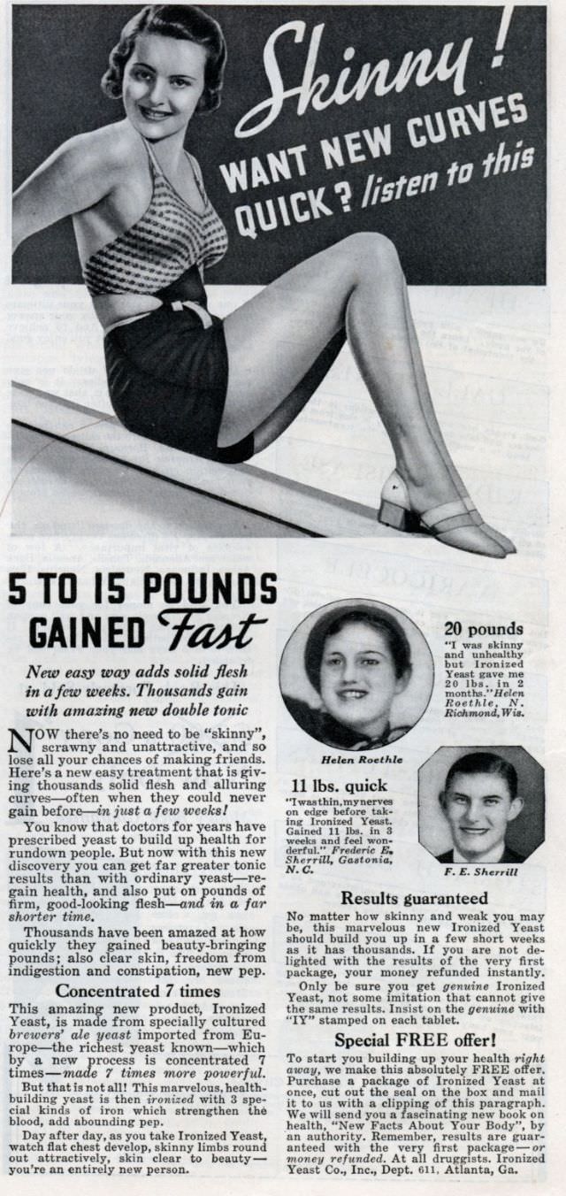 50+ Hilarious Vintage Ads Promoting Weight Gain For Women For Ridiculous Reasons