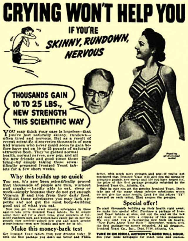 50+ Hilarious Vintage Ads Promoting Weight Gain For Women For Ridiculous Reasons