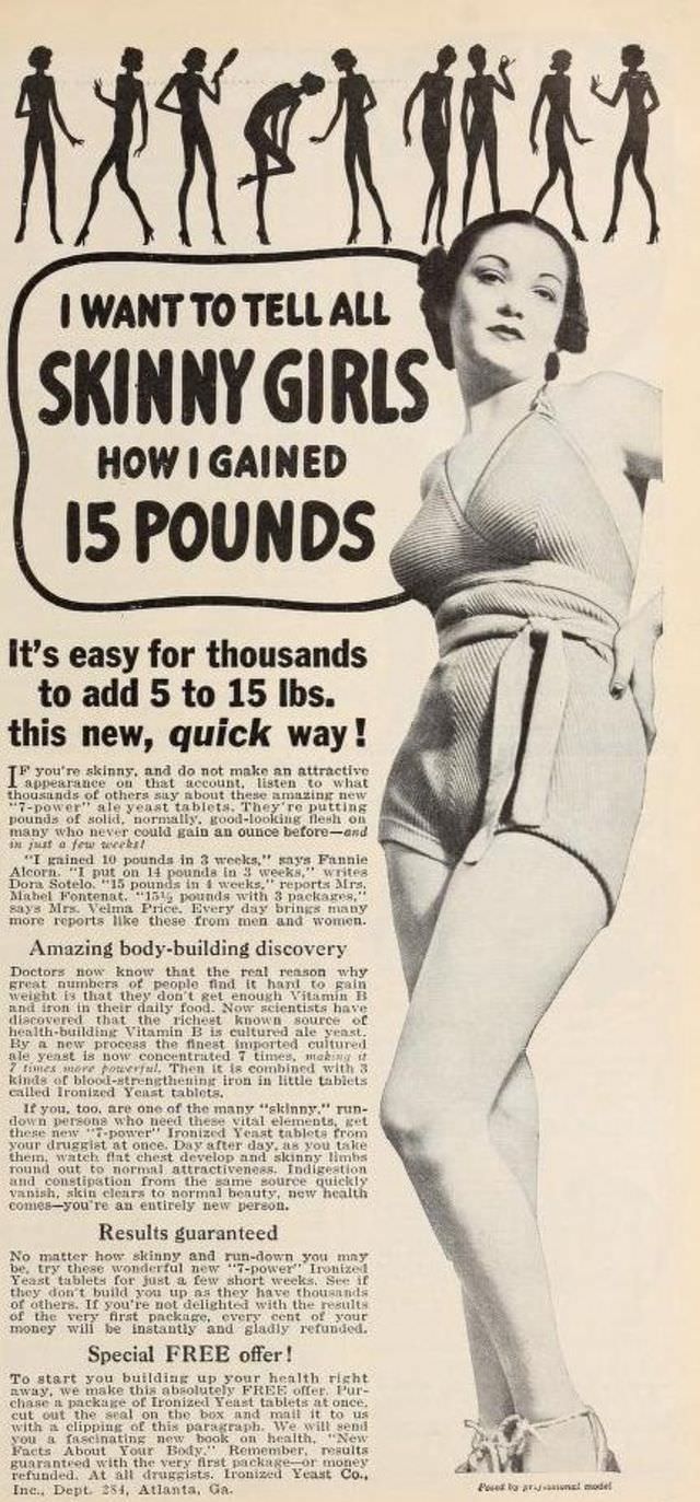 50+ Hilarious Vintage Ads Promoting Weight Gain For Women For Ridiculous Reasons