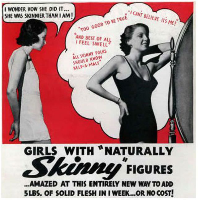 50+ Hilarious Vintage Ads Promoting Weight Gain For Women For Ridiculous Reasons