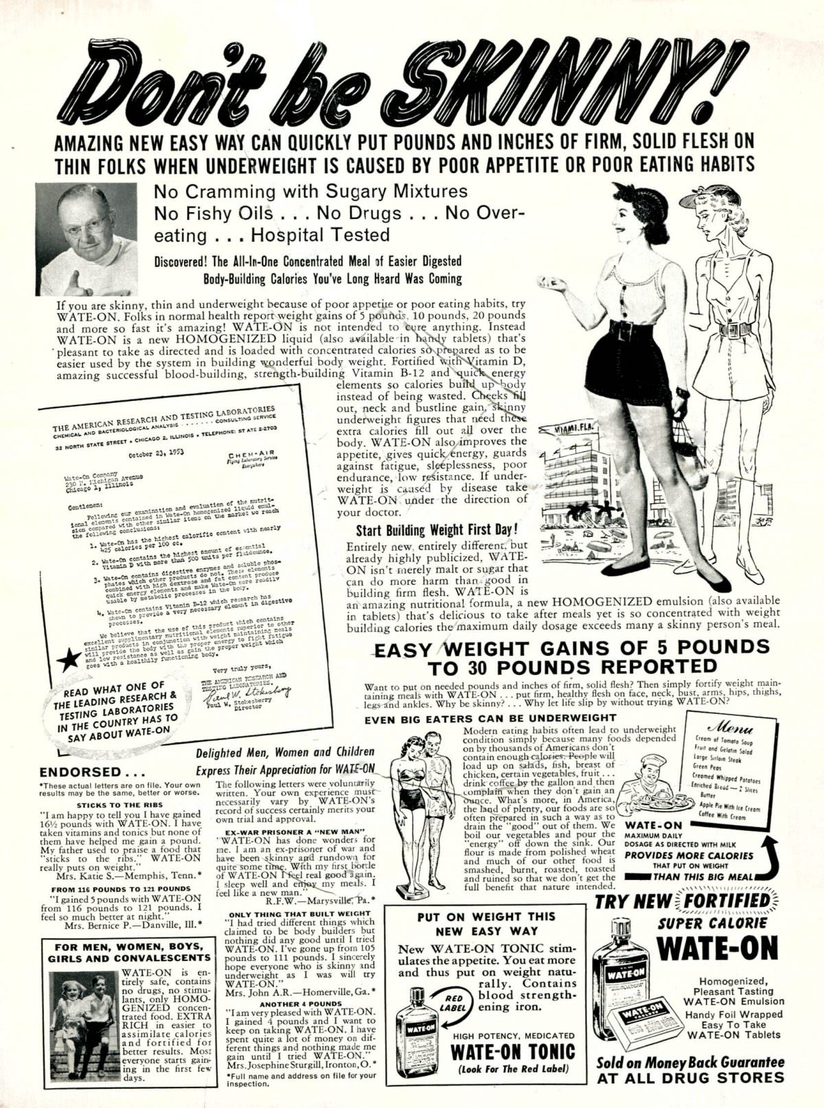 50+ Hilarious Vintage Ads Promoting Weight Gain For Women For Ridiculous Reasons