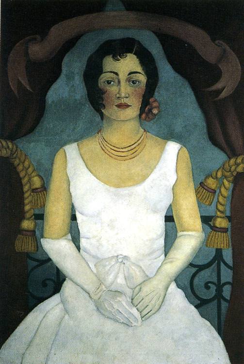 portrait of a woman in white