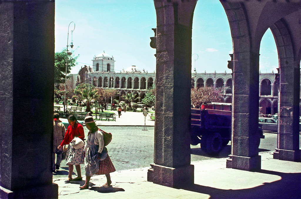 Sloped Plaza de Armas, Arequipa, Peru, 1967