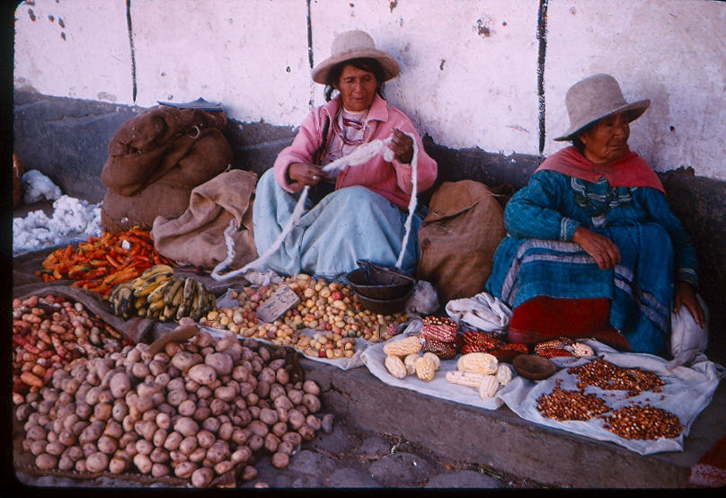 Street market in Yerupaja, Peru, 1966