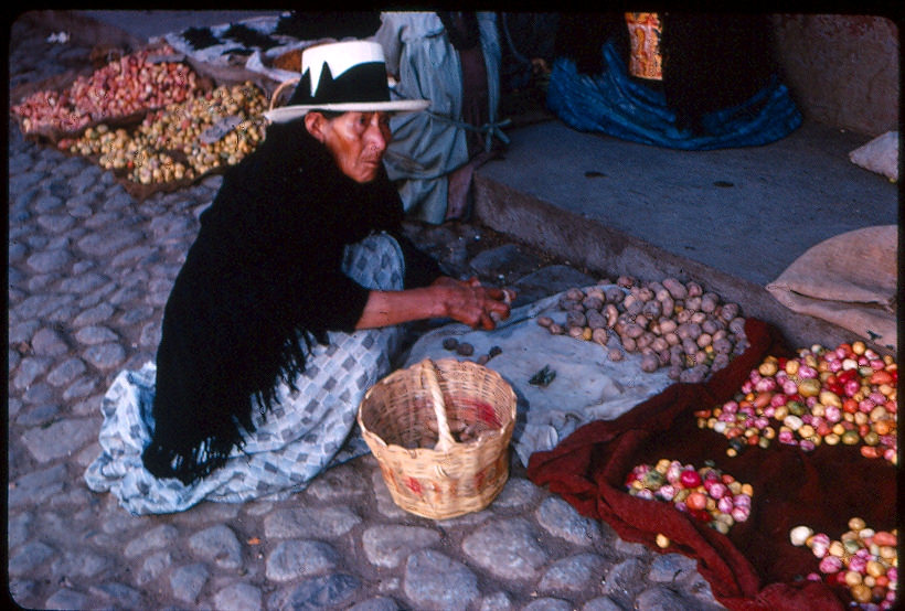Wman at street market in Yerupaja, Peru, 1966