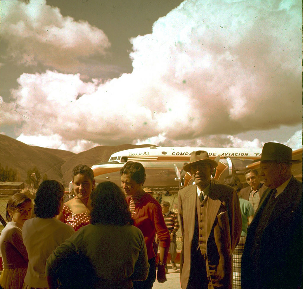 At the airport in Cuzco, Peru, 1960