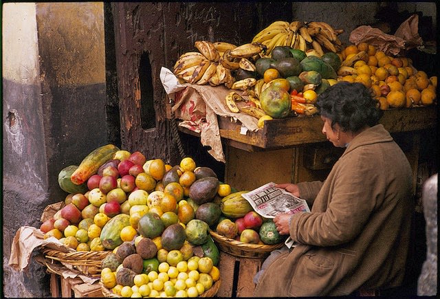 Fruit market in Lima, 1960s