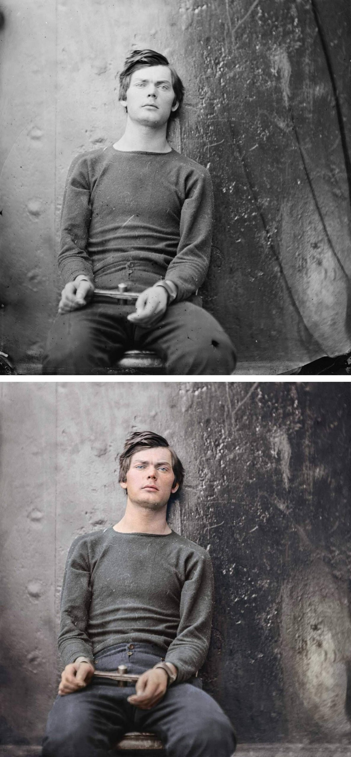 Lewis Payne, a conspirator in the assassination of President Lincoln, in the Washington Navy Yard, April-July 1865.