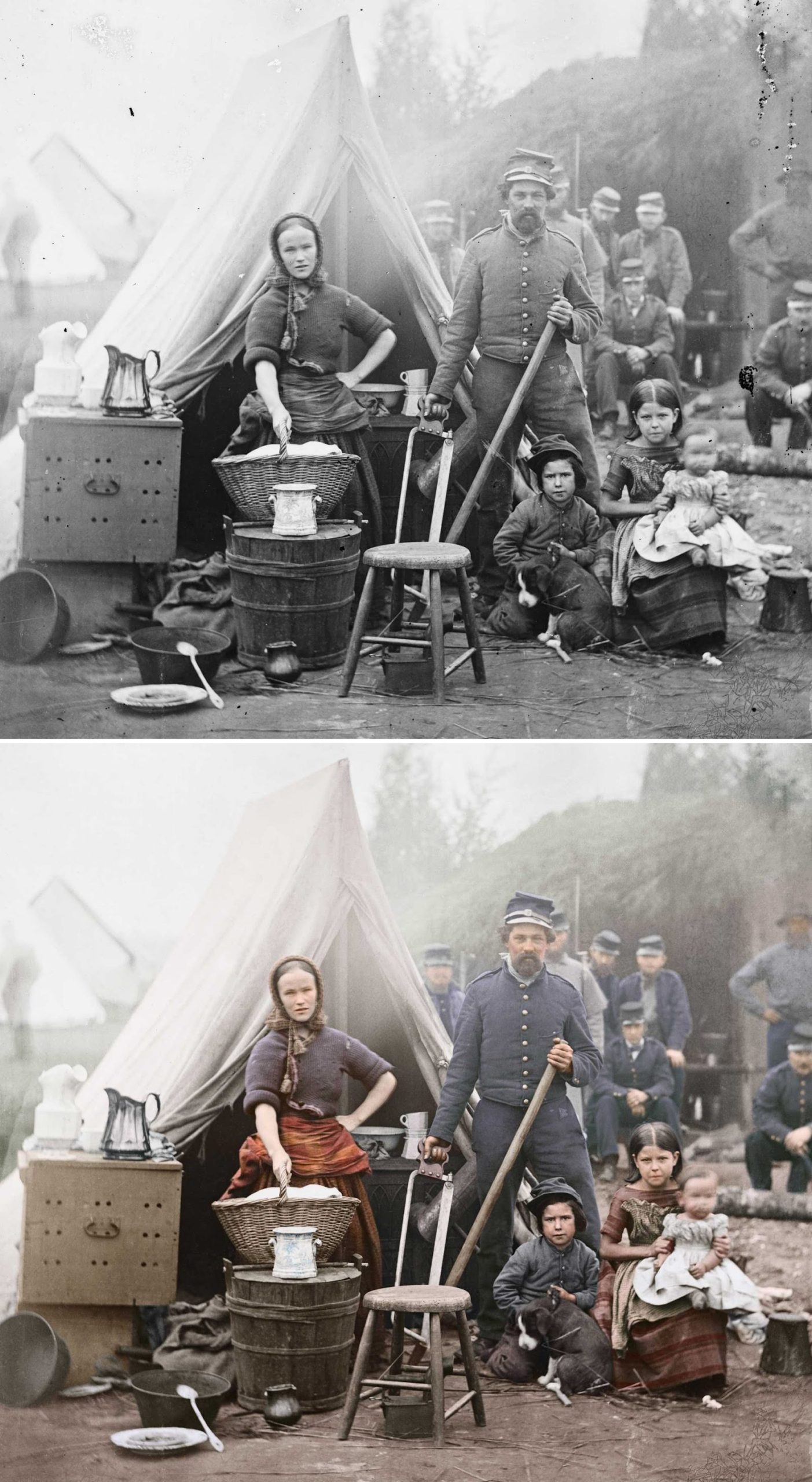 Washington, District of Columbia. Tent life of the 31st Penn. Inf. at Queen’s farm, vicinity of Fort Slocum in Washington, DC, 1861.