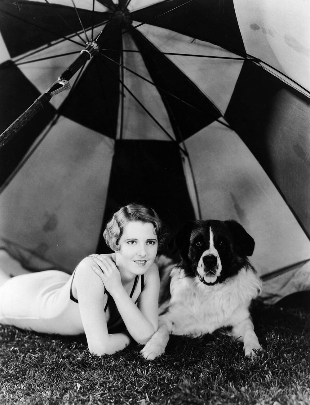 Jean Arthur and her dog