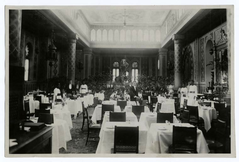 Moorish dining room at Shepheards Hotel, Cairo