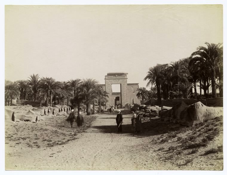 In front of Temple of Amun gateway in Luxor