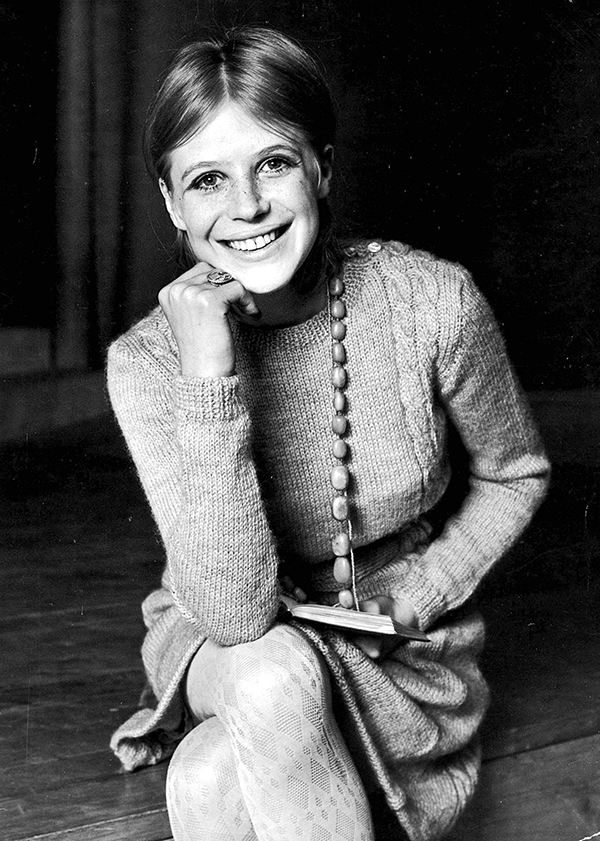 Marianne Faithfull in rehearsal for the play “Hamlet”, 1969.