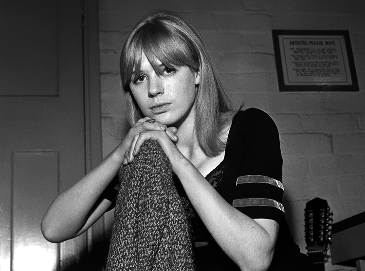 Marianne Faithfull backstage in Doncaster, 1964.
